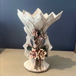 Vintage Capodimonte Vase- 14” tall- Italy